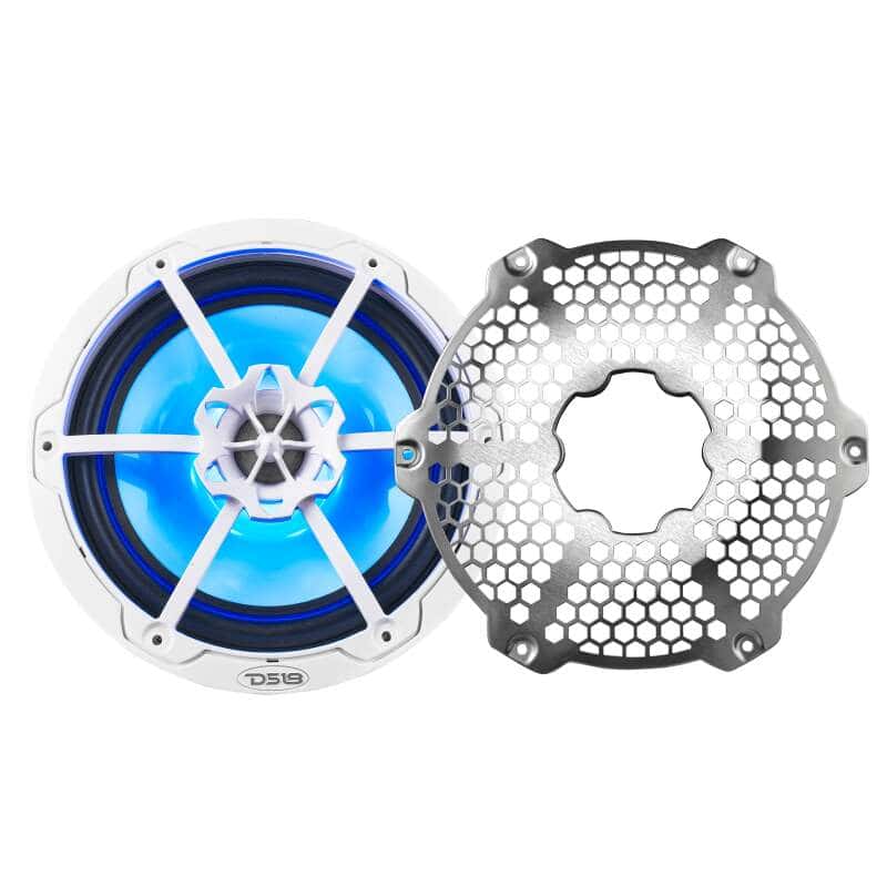 DS18 — DS18 NXL-M Series Speaker w/ RGB LED Lights 8in 2-Way 125 Watts RMS 4 ohm White w/ Cover - view 3