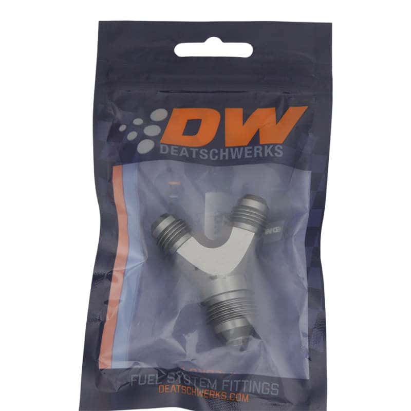 DeatschWerks — DeatschWerks 6AN Male Flare + 6AN Male Flare to 8AN Male Flare Y Block Fitting - view 2