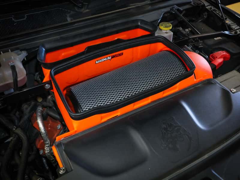 aFe — aFe 21-23 RAM 1500 TRX V8-6.2L SC Magnum FORCE Stage2 Orange Edition Cold Air Intake System w/Pro 5R
Magnum FORCE Intake - view 8