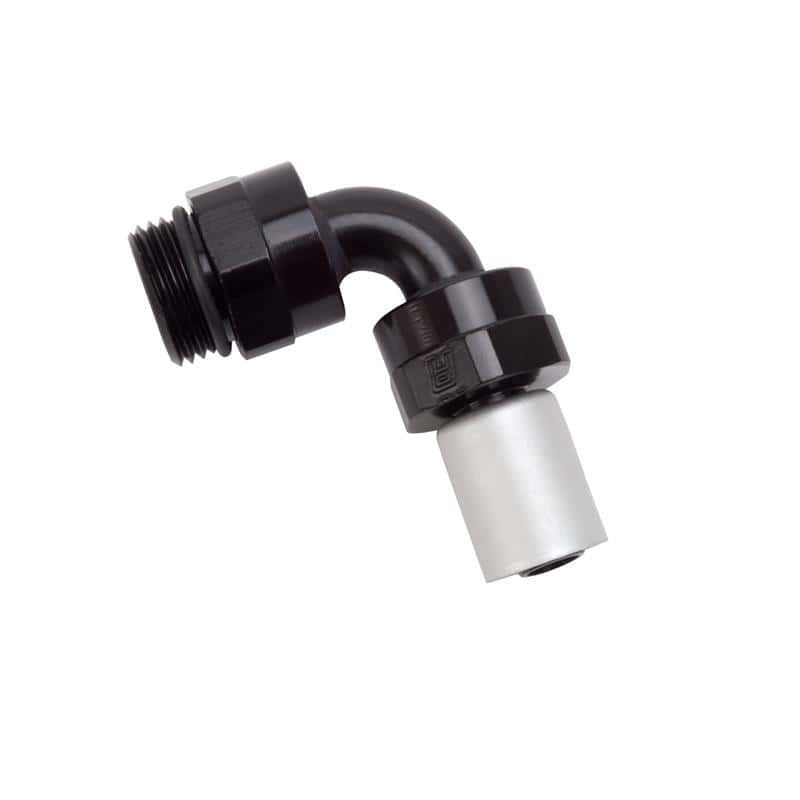 Russell — Russell Hose End Crimp On 10 Sae Port Male To -8 Hose 90 Deg Swivel Blk Anodized
Hose Fitting - view 2