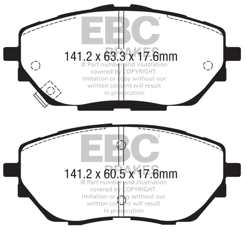 EBC — EBC 17+ Toyota C-HR 2.0L Ultimax Front Brake Pads
Disc Brake Pad - view 1