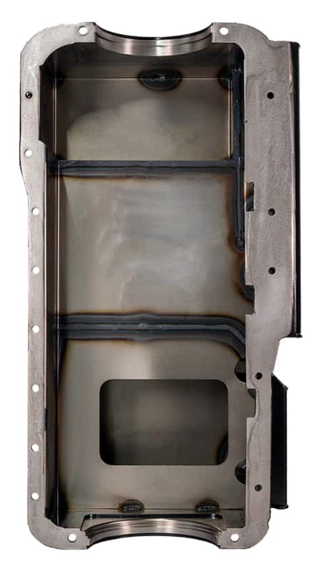Moroso — Moroso Ford 351W (w/Rear Sump & Billet End Seals) Power Pouch Wet Sump 7qt 9in Steel Oil Pan - view 3