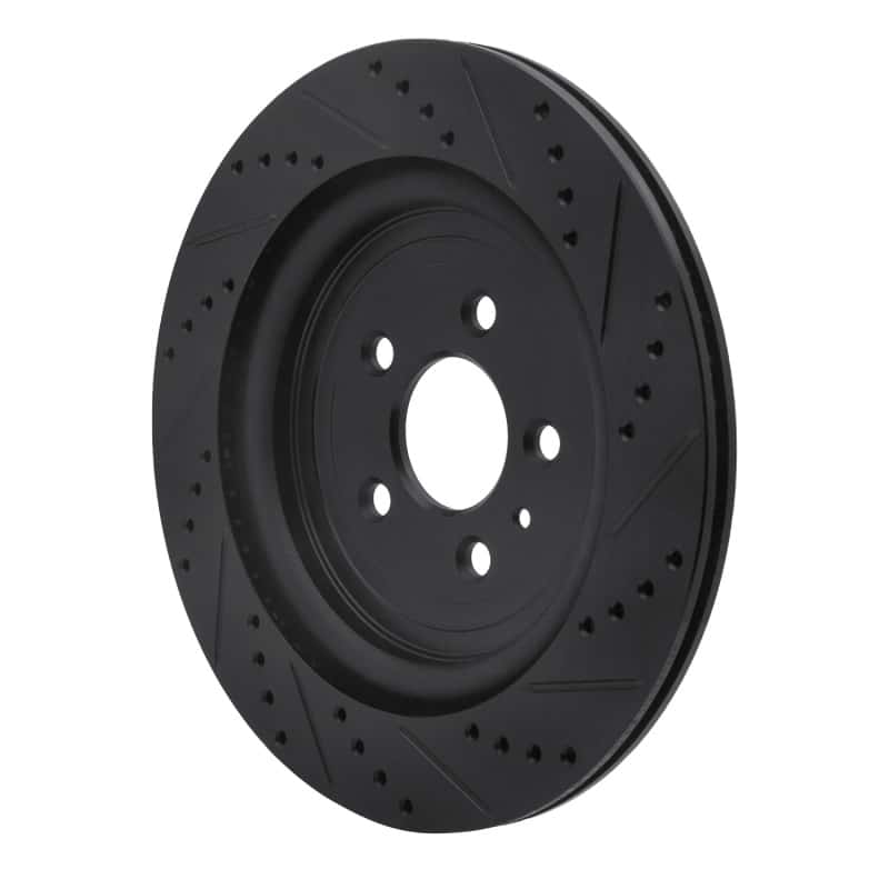 R1 Concepts — R1 13-19 Ford Police Interceptor Sedan Rear Left Drilled & Slotted Black Brake Rotor
R1 Brake Rotor Drill - view 4