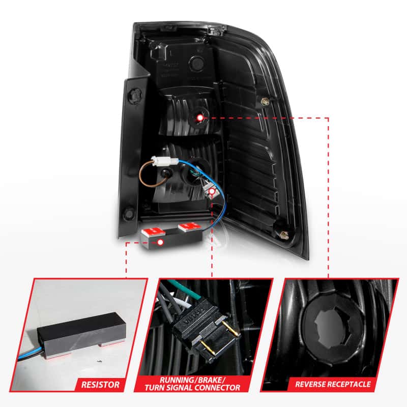 ANZO — ANZO 07-17 Ford Expedition LED Taillights w/ Light Bar Black Housing Smoke Lens - view 12