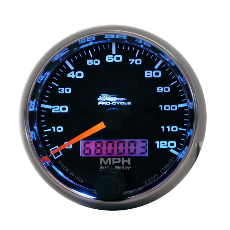 AutoMeter — Autometer Pro-Cycle Gauge Speedo 2 5/8in 120 Mph Elec Black
2.6" SPD 120 M BK PC - view 1
