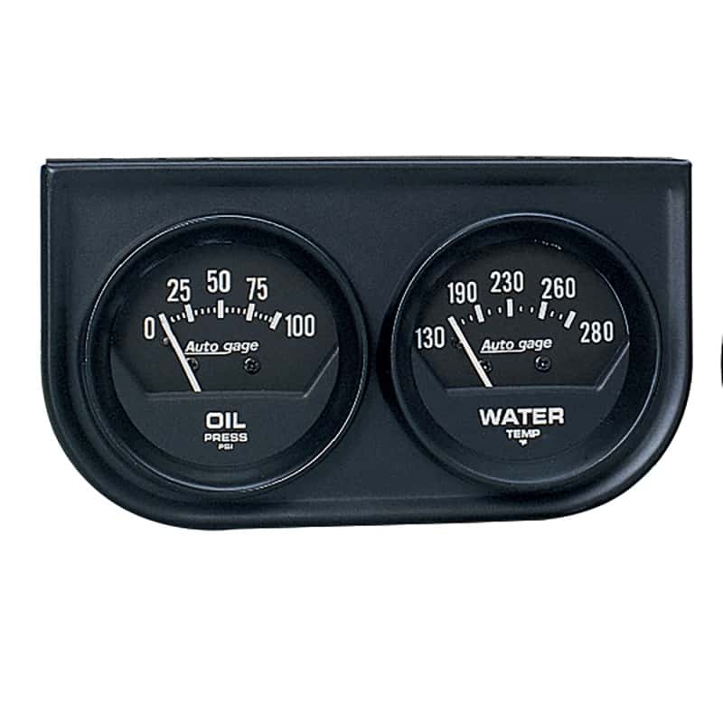 AutoMeter — Autometer AutoGage Two-Gauge Console 52.4mm Mech 0-100 PSI Oil Press / 130-280 Deg Water Temp- Black
2 GA PNL OP/WT M BK - view 1