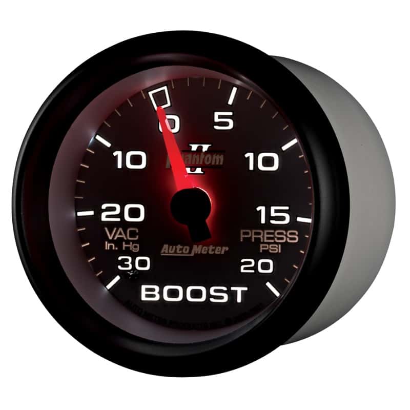 AutoMeter — AutoMeter Gauge Vac/Boost 2-5/8in. 30Inhg-20PSI Mechanical Phantom II
2-5/8" BOOST-VAC, 30 - view 9