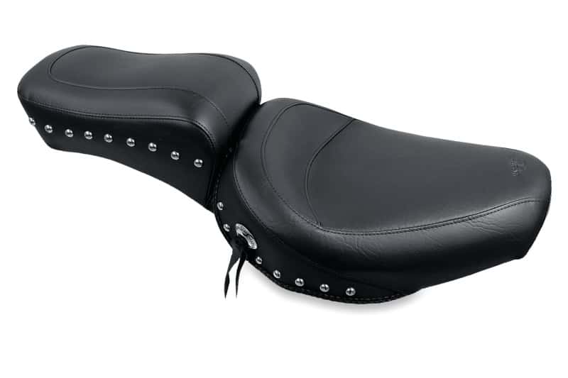 Mustang Motorcycle — Mustang 58-84 Harley FX/FL Standard Touring 1PC Seat w/Studs - Black - view 1