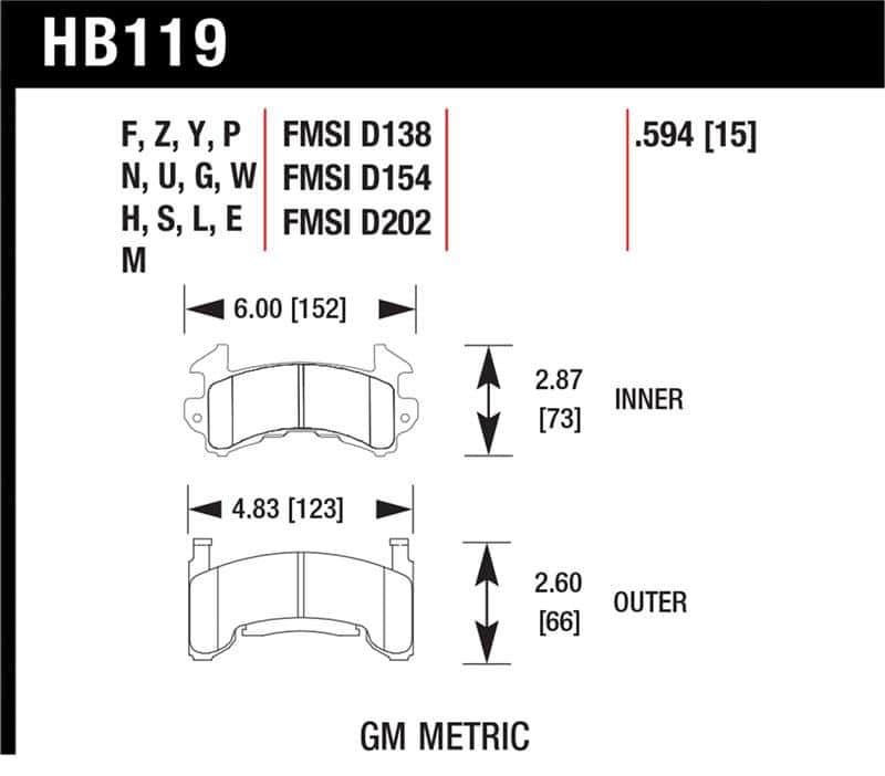 Hawk Performance — Hawk 1978-1979 Buick Century Custom HPS 5.0 Front Brake Pads
Disc Brake Pad - view 1
