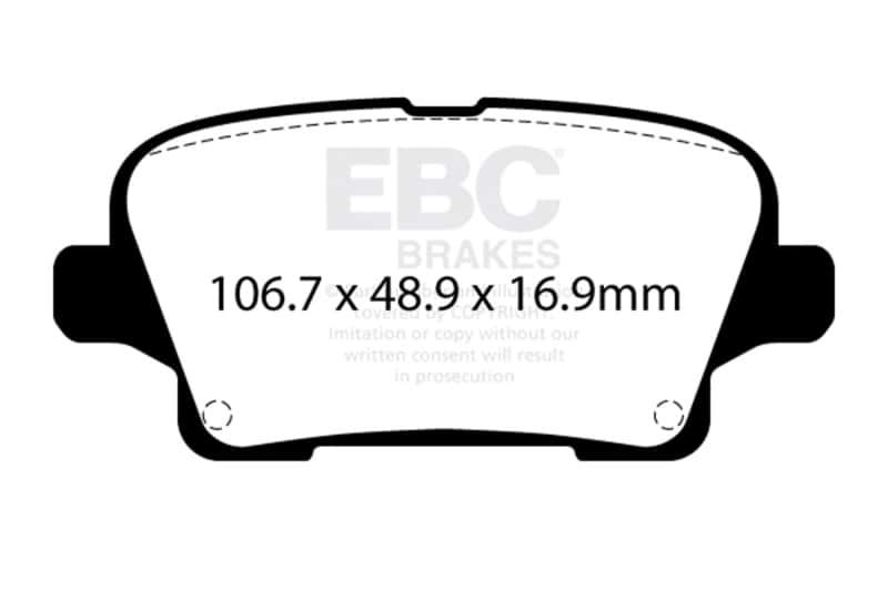 EBC — EBC 18-20 Buick Regal Sportback 3.6L Greenstuff Rear Brake Pads
Disc Brake Pad - view 7
