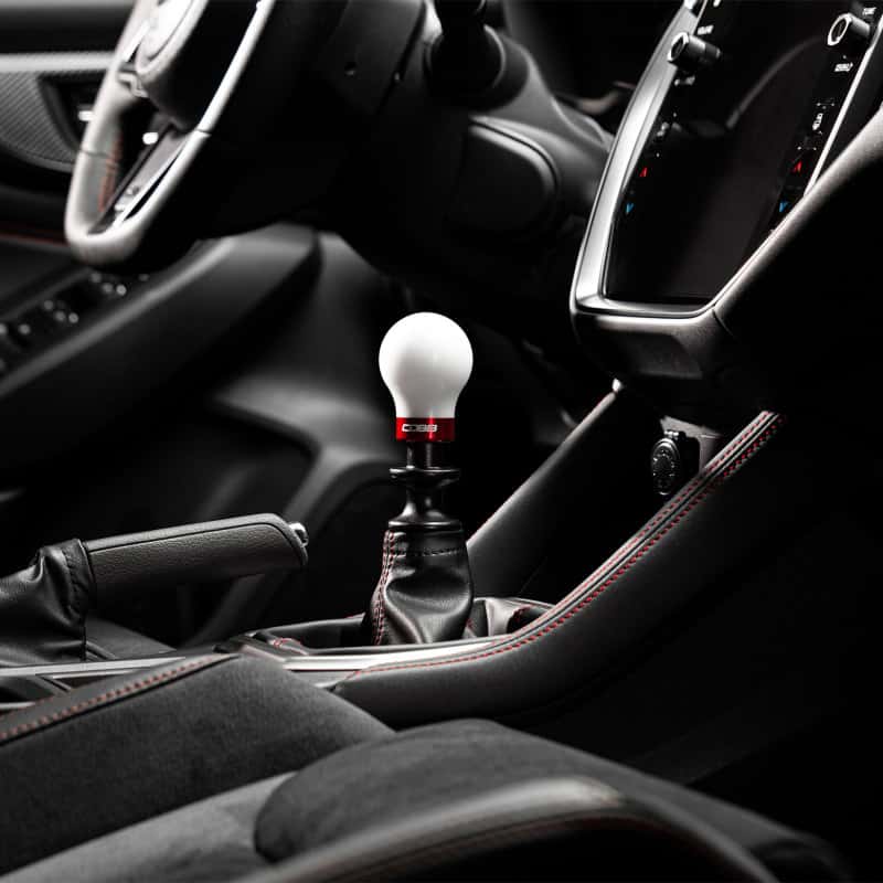 COBB — Cobb Subaru 6-Speed Weighted COBB Shift Knob - White (Incl. Both Red + Blk Collars) - view 6