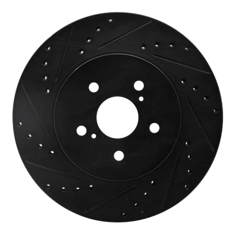 R1 Concepts — R1 04-09 Lexus RX350 Front Left Drilled & Slotted Black Brake Rotor
R1 Brake Rotor Drill - view 1