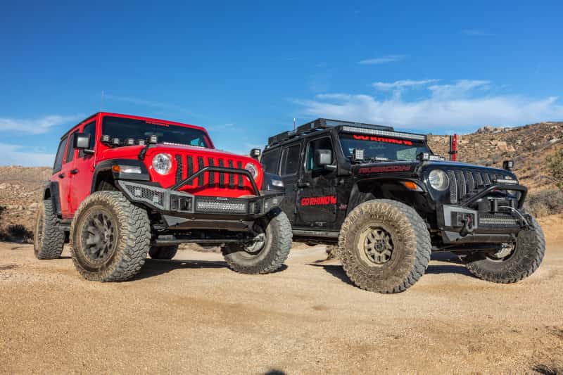 Go Rhino — Go Rhino 07-20 Jeep Wrangler JL/JLU/JK/JKU/Gladiator JT Rockline Full Width Bumper w/ Overrider
Rockline Bumper (F) - view 10