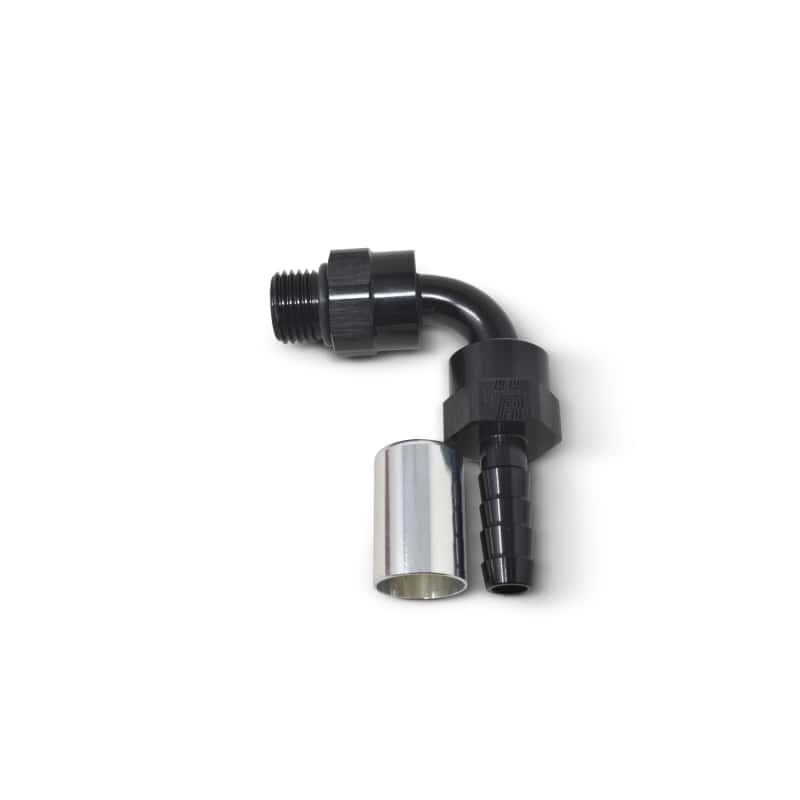 Russell — Russell Hose End Crimp On 10 Sae Port Male To -8 Hose 90 Deg Swivel Blk Anodized
Hose Fitting - view 3