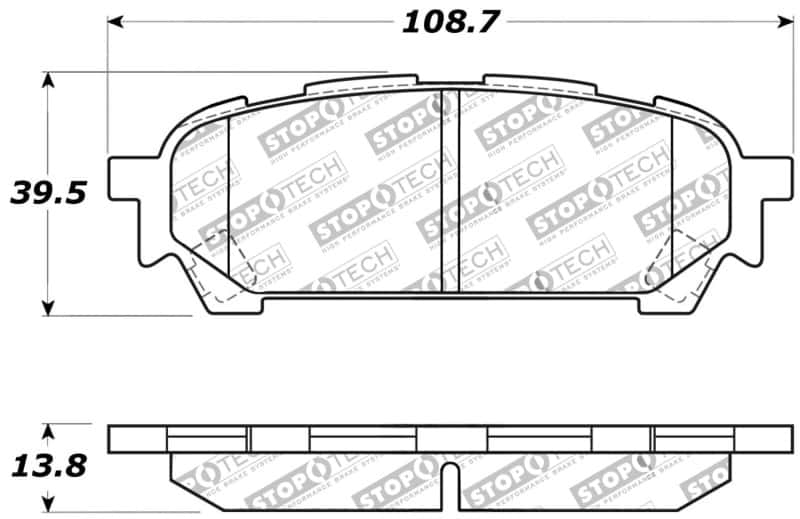 Stoptech — StopTech Performance 03-05 WRX Rear Brake Pads
Sprt Brk Pad W/Hdwr - view 2