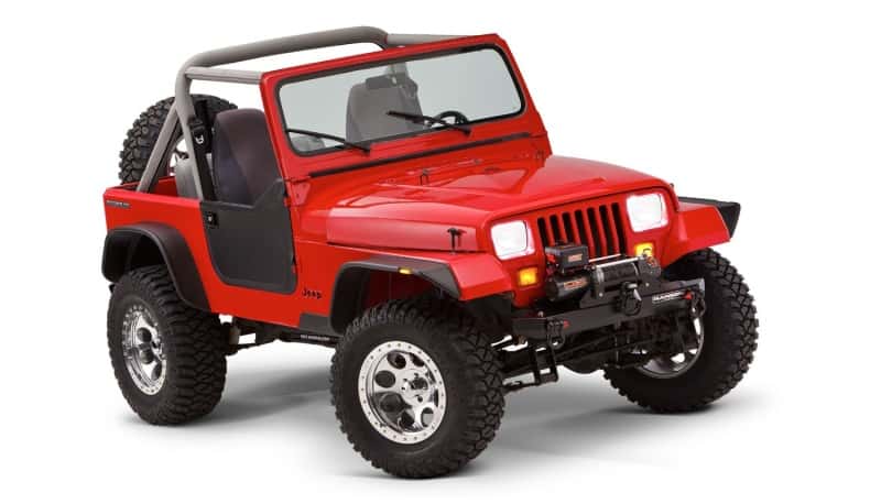Bushwacker — Bushwacker 87-95 Jeep Wrangler Flat Style Flares 4pc Excludes Renegade - Black
FF Jeep Flat Sty 4Pc - view 5