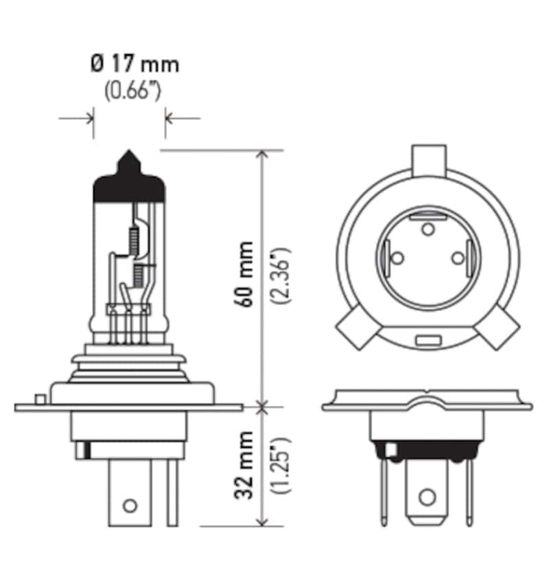 Hella — Hella Bulb 9003/Hb2 12V 60/55W P43T T46
9003 Halogen Bulb - view 4