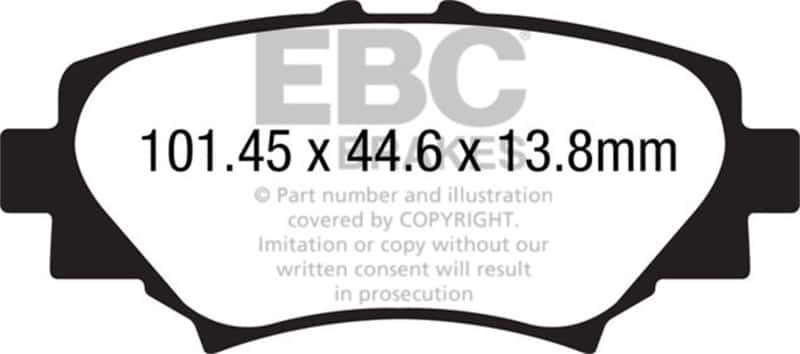 EBC — EBC 14+ Mazda 3 2.0 (Japan Build) Redstuff Rear Brake Pads
Disc Brake Pad - view 1