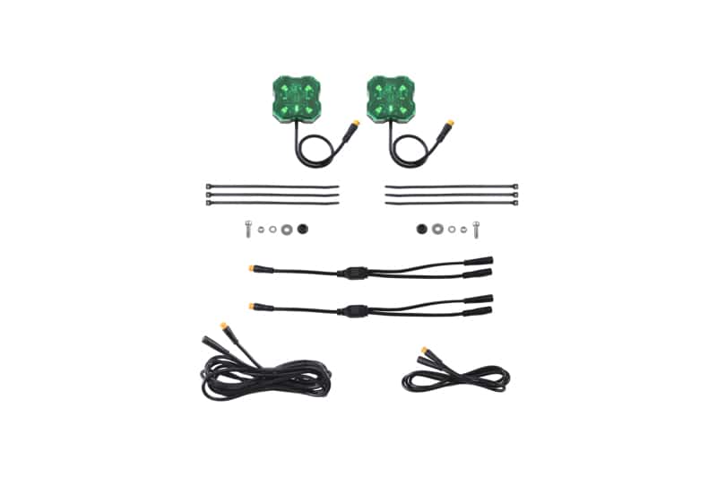 Diode Dynamics — Diode Dynamics Stage Series Single Color LED Rock Light - Green M8 (2-pack) - view 1