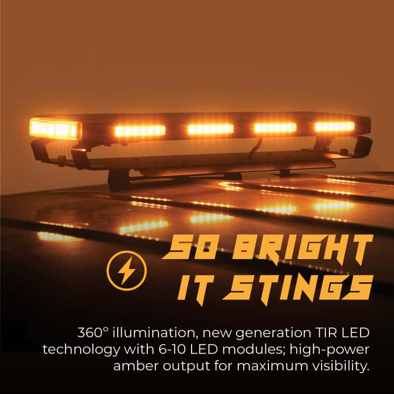 Putco — Putco 36In Universal 36In Tri Color Hornet Light (Amber/Blue/White) - LED Stealth Rooftop Strobe Bar - view 7