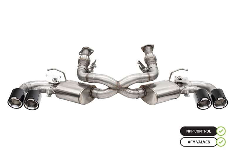 CORSA Performance — Corsa 2020-2025 Chevrolet Corvette C8 RWD 3in Valved Cat-Back w/ 4.5in Carbon Fiber Polished Tips
Exhaust - view 2