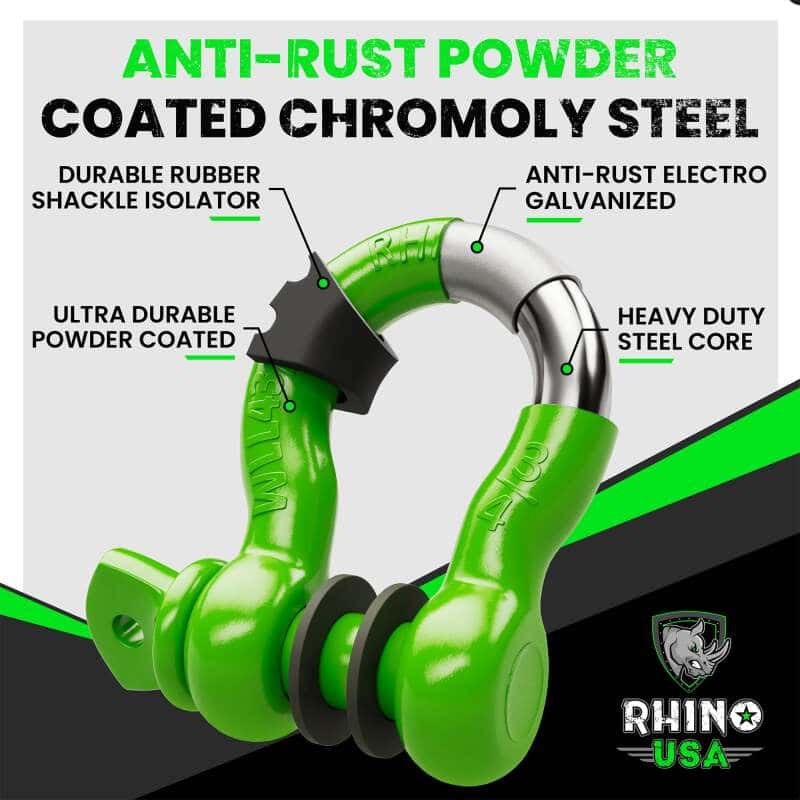 Rhino USA — Rhino USA 3/4In D-Ring Shackle Set (2-Pack)(Green)
Tow Hook - view 2