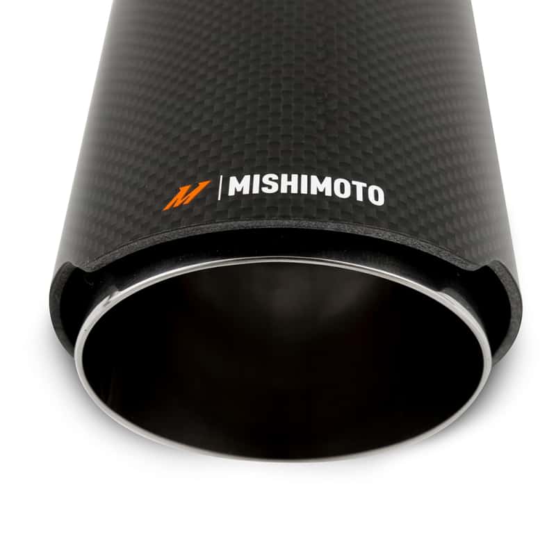 Mishimoto — Mishimoto Carbon Fiber Muffler Tip 3in Inlet 4in Outlet Polished
Exhaust Tip - view 3
