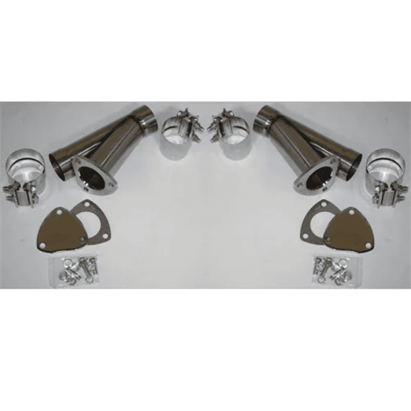 Granatelli Motor Sports — Granatelli 5.0in Stainless Steel Manual Dual Exhaust Cutout Kit w/Slip Fit & Band Clamps
Exhaust Cut-Out - view 1