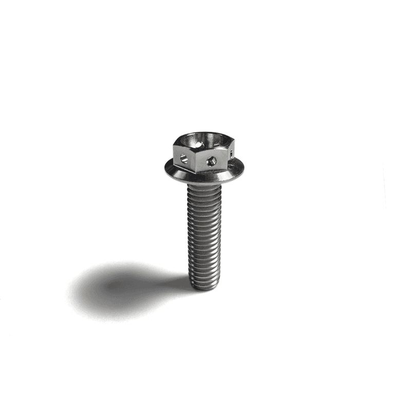 Ticon — Ticon Industries Titanium Bolt Flanged M5x15x.8TP 8mm 6pt Head Drilled - view 2