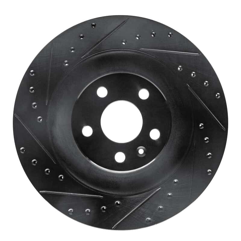 R1 Concepts — R1 16-26 Polestar Polestar 2 Rear Left Drilled & Slotted Black Brake Rotor
R1 Brake Rotor Drill - view 1