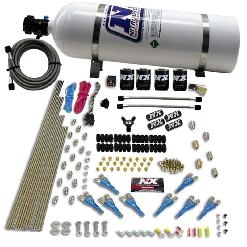 Nitrous Express — Nitrous Express 8 Cyl Shark Direct Port 4 Solenoids Nitrous Kit (200-600HP) w/15lb Bottle
Injection System Kit
N2OSys - view 1