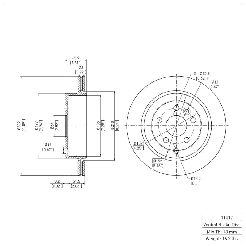 DFC — DFC 08-12 Land Rover LR2 Rear GeoSPEC Coated Rotor
DFC Brake Rotor - view 2