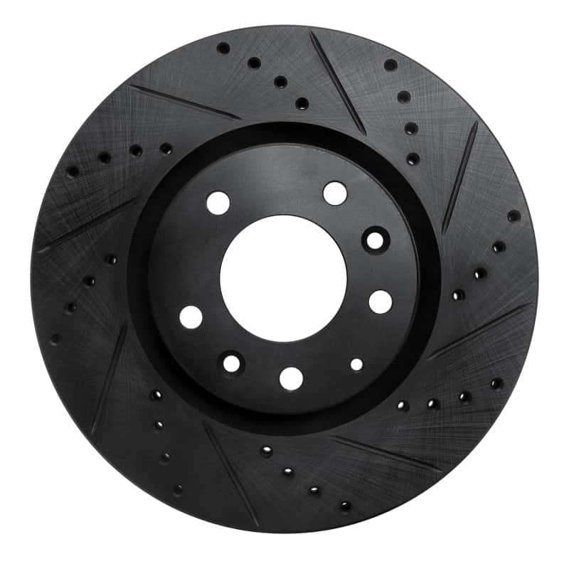 R1 Concepts — R1 04-08 Mazda RX-8 Front Right Drilled & Slotted Black Brake Rotor
R1 Brake Rotor Drill - view 1