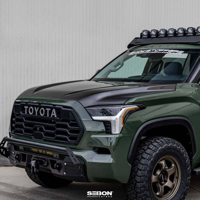 Seibon — Seibon 22-23 Toyota Tundra OE Style Carbon Fiber Hood - view 11