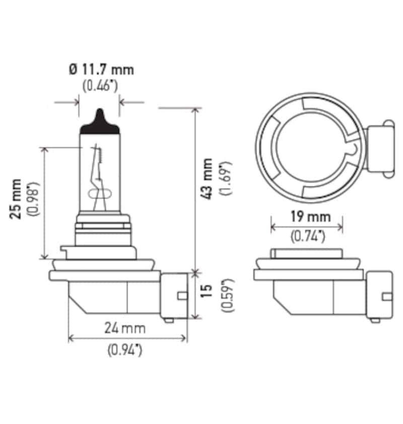 Hella — Hella Bulb H8 12V 35W PGJ19-1 T4
H8 Halogen Bulb - view 3