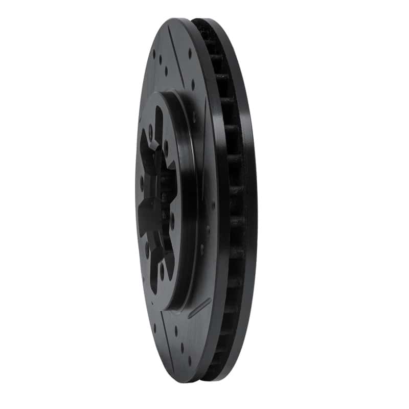 R1 Concepts — R1 85-12 Nissan D21 Pickup RWD (4 Cyl Excl HD) Front Right Drilled & Slotted Black Brake Rotor
R1 Brake Rotor Drill - view 2