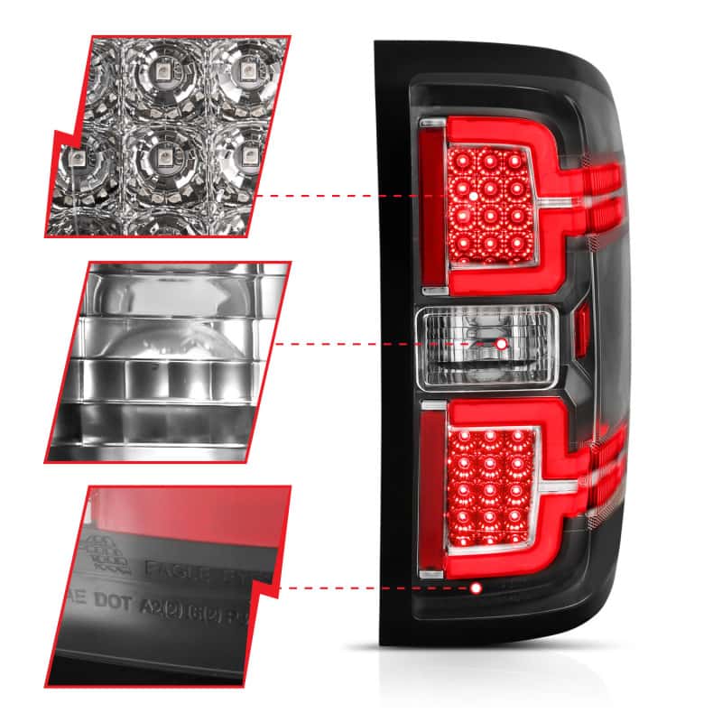 ANZO — ANZO 2014-2018 Chevy Silverado 1500 LED Taillights Black
Tail Light Set
LED Taillights - view 9