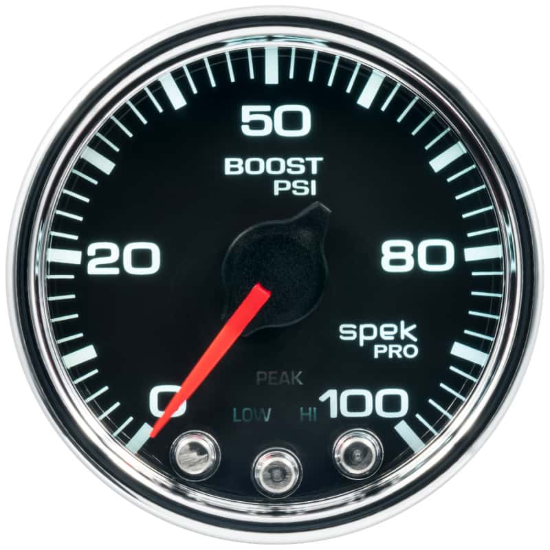 AutoMeter — Autometer Spek-Pro Gauge Boost 2 1/16in 100psi Stepper Motor W/Peak & Warn Blk/Chrm
GA 2" BST 100 BCC SP - view 2