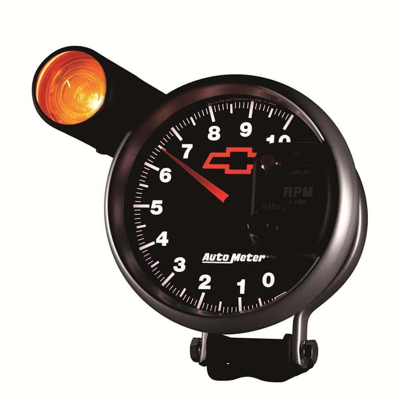AutoMeter — Autometer GM Bowtie Black 5in 10000 RPM Pedestal Electronic Tachometer w/ Ext Shift Light
5" TACH, 10,000 RPM, - view 4