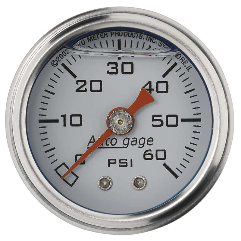AutoMeter — Autometer AutoGage 1.5in Liquid Filled Mechanical 0-60 PSI Fuel Pressure Gauge - White
Ga Press 60psi Wht - view 2