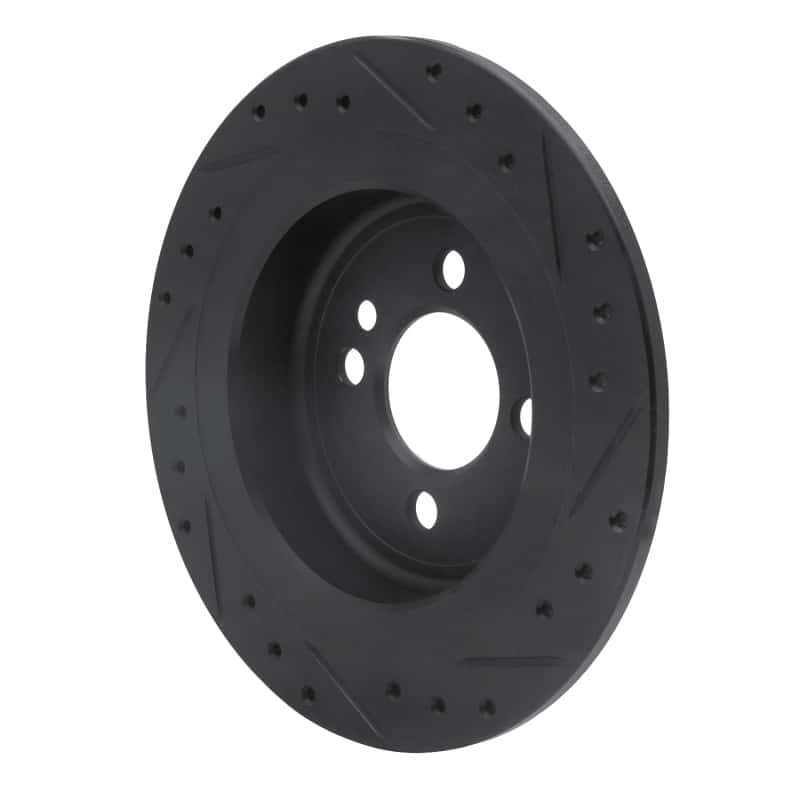 R1 Concepts — R1 09-14 Mini Cooper (Excl Clubman) Rear Left Drilled & Slotted Black Brake Rotor
R1 Brake Rotor Drill - view 4