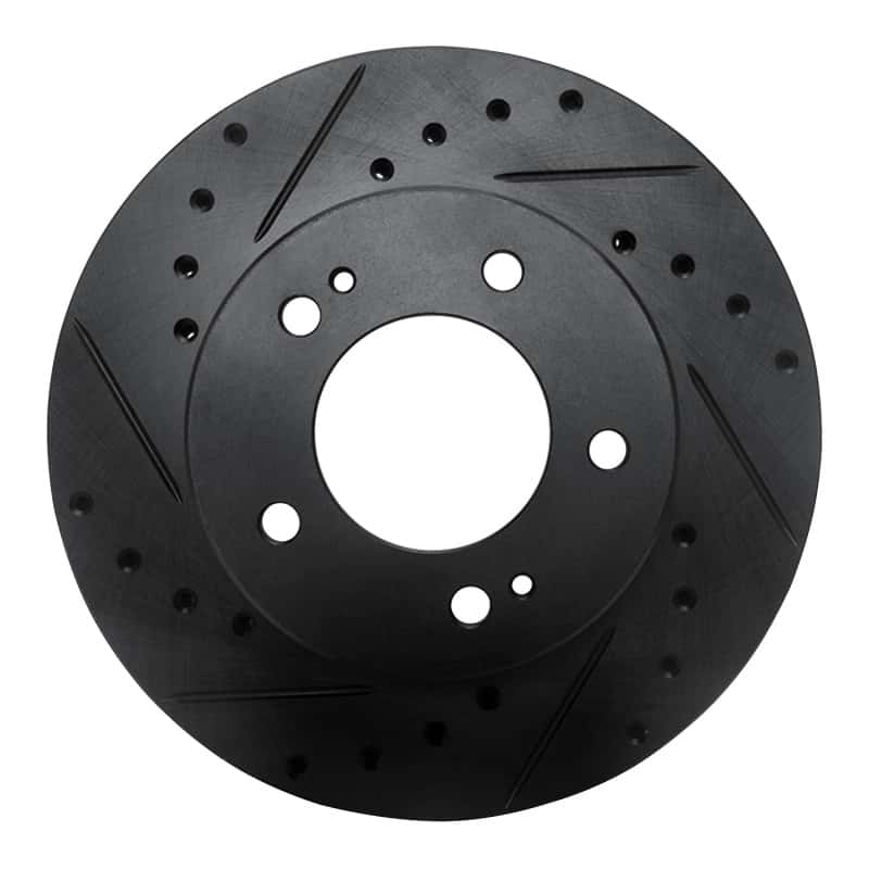 R1 Concepts — R1 83-89 Chrysler Conquest Front Left Drilled & Slotted Black Brake Rotor
R1 Brake Rotor Drill - view 1