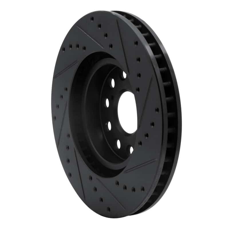 R1 Concepts — R1 93-98 Toyota Supra Front Left Drilled & Slotted Black Brake Rotor
R1 Brake Rotor Drill - view 4