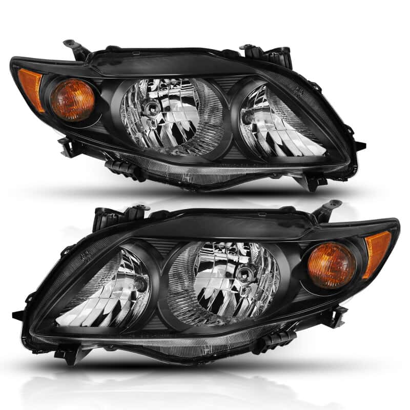 ANZO — ANZO 2009-2010 Toyota Corolla Crystal Headlight Black Amber
Head Light Set - view 2