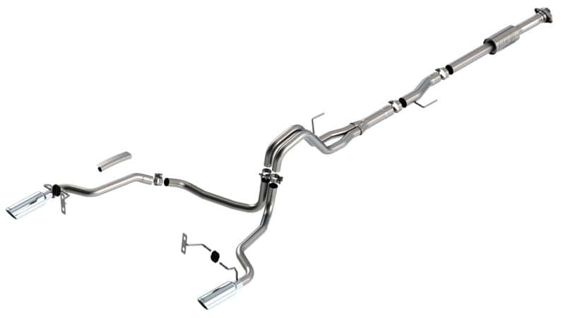 Borla — Borla F-150 2021 2.7L/3.5L 2/4wd 4dr CC SB EC STB Lari/King R/Plinum/LTD 3/2.25 Cat-Back AK CHR Tips
Cat-Back System - view 2