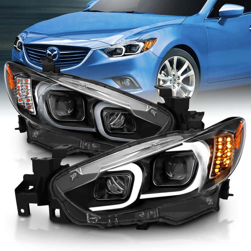 ANZO — ANZO 2014-2015 Mazda 6 Projector Headlights w/ Plank Style Design Black
Head Light Set
HdLtSet - view 1