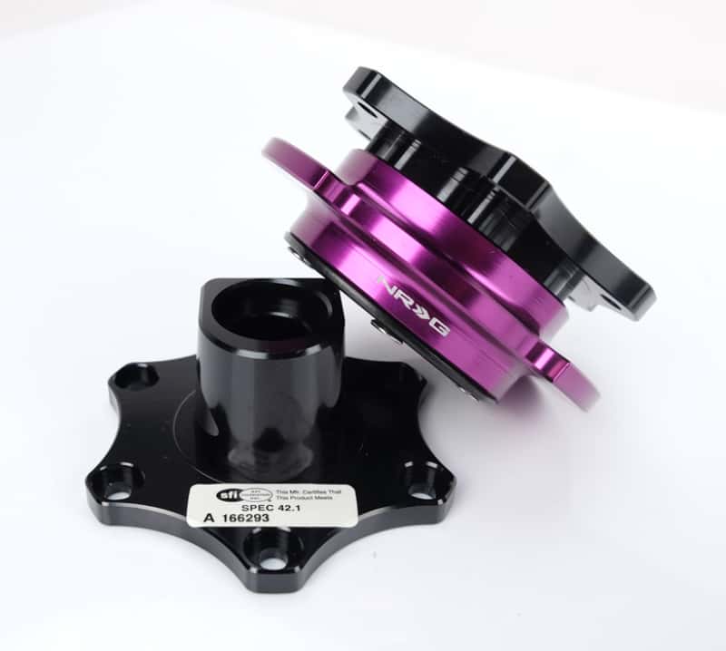NRG — NRG Quick Release SFI SPEC 42.1 - Shiny Black Body / Shiny Purple Ring - view 3