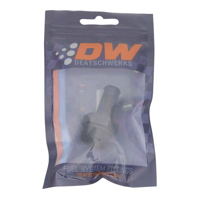 DeatschWerks — DeatschWerks 10AN ORB Male to 1/2in Male Barb Fitting - Anodized Matte Black
Lines & Fittings - view 2