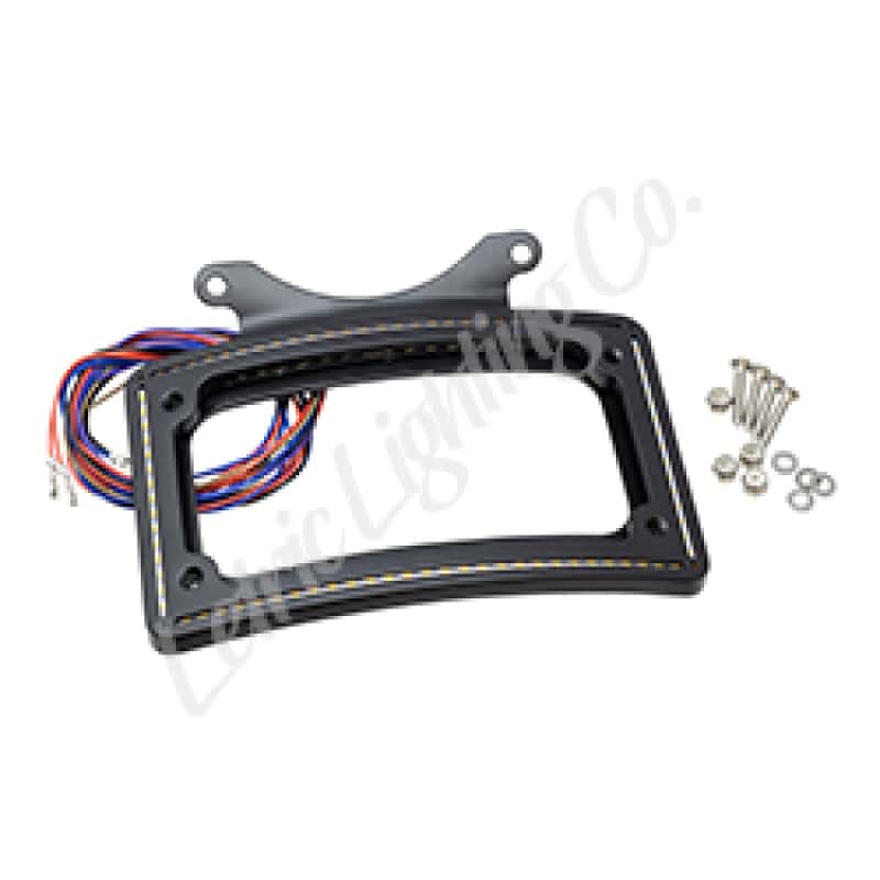 Letric Lighting — Letric Lighting 10-13 Road Glide Perfect Plate Light Black Curved License Plate Frame - view 2
