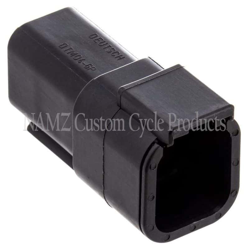 NAMZ — NAMZ Deutsch DTM 6-Position Receptacle w/6 Stamped Terminals & Wedgelock - Black (HD 74106-98BK) - view 1